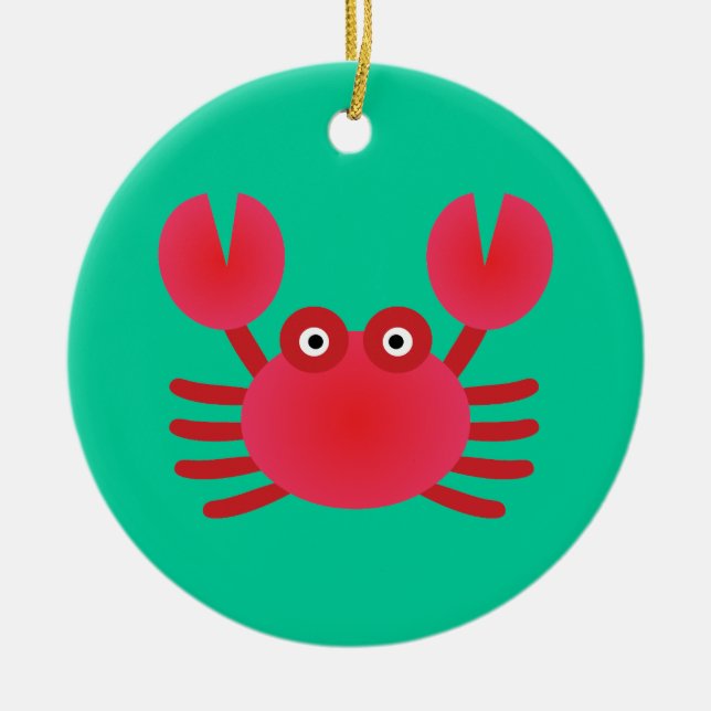 Fun Crab Ceramic Tree Decoration (Front)