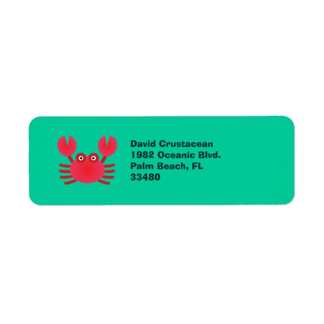 Fun Crab Return Address Label (Front)