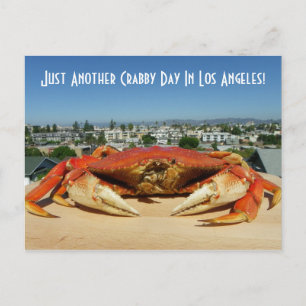 Fun Crabby Day In Los Angeles Postcard! Postcard