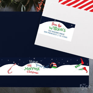 Fun Crash-Landing Have YourSelf/ Elf Christmas Wrap Around Label