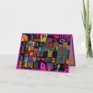 Fun & Crazy Abstract Alphabet Card