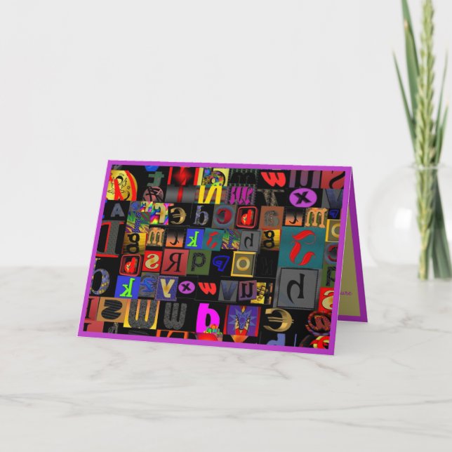 Fun & Crazy Abstract Alphabet Card (Front)