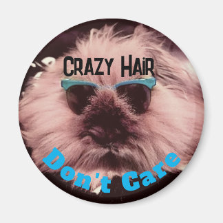 Fun Crazy Hair Round Magnet