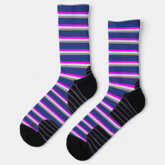 Fun Crazy Navy Blue Grey Pink Socks