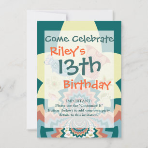 Fun Crazy Owl Birds Chevron Pattern Invitation