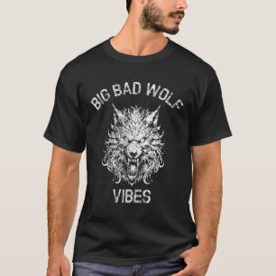 Fun Creepy Vintage Style Bad Werewolf Vibes Hallow T-Shirt