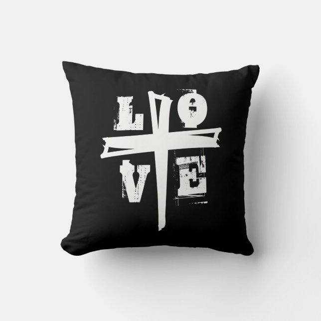 fun CROSS with LOVE lettering | Cushion (Front)