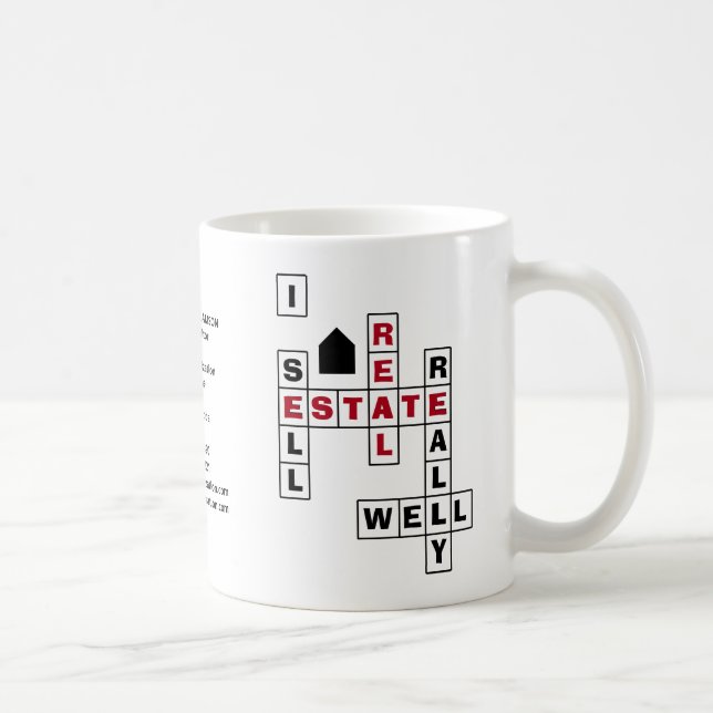 Fun Crossword I Sell Real Estate Realtor Coffee Mug (Right)