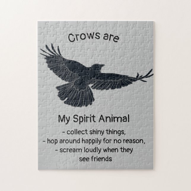 Fun Crows Bird Spirit Animal Humour Quote Totem  Jigsaw Puzzle (Vertical)
