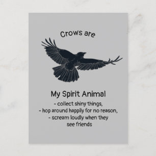 Fun Crows Bird Spirit Animal Humour Quote Totem Postcard