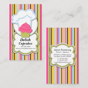 Fun Cupcake & Baker's Hat Business Card