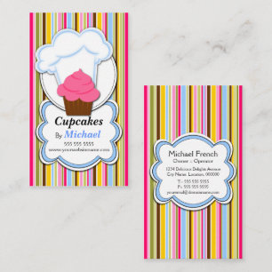Fun Cupcake & Baker's Hat Business Cards