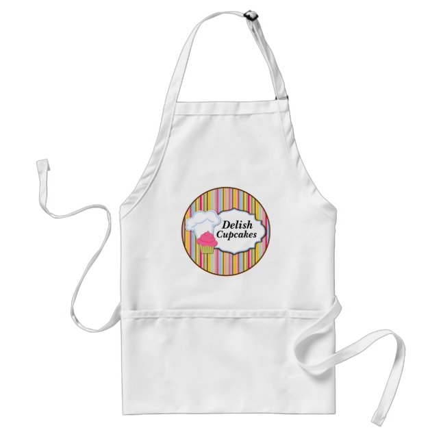 Fun Cupcake & Baker's Hat Personalised Apron (Front)