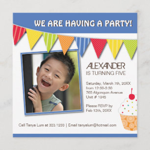 Fun Cupcake Birthday Party Invitation