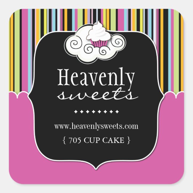 Fun Cupcake Packaging Stickers (Front)