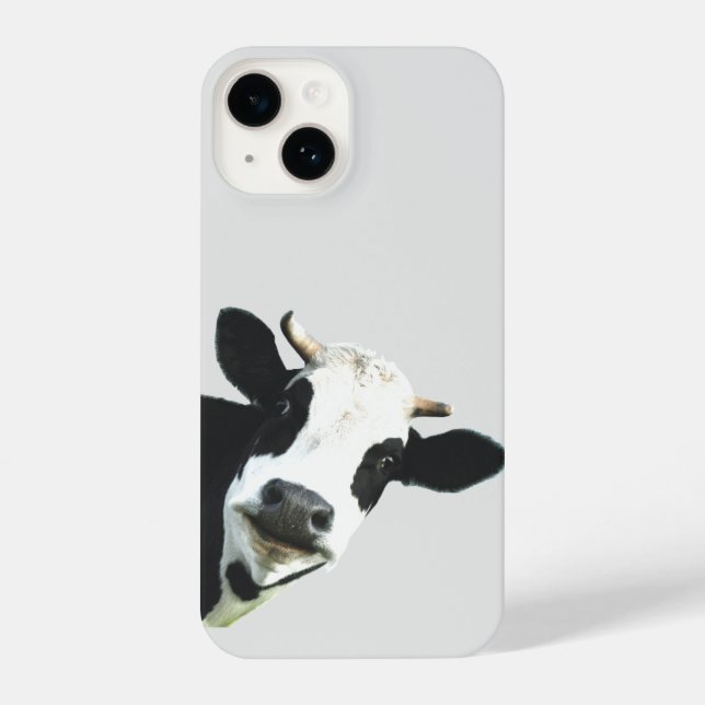 Fun Curious Holstein Cow Farm Animal  iPhone Case (Back)