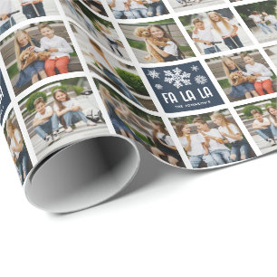 Fun Custom 8 x Photo Grid FA LA LA Wrapping Paper