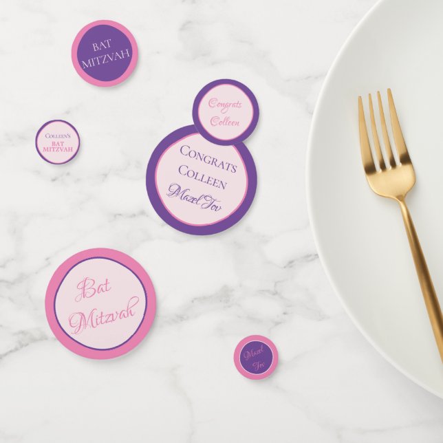 Fun! Custom Bat Mitzvah Confetti (Group)