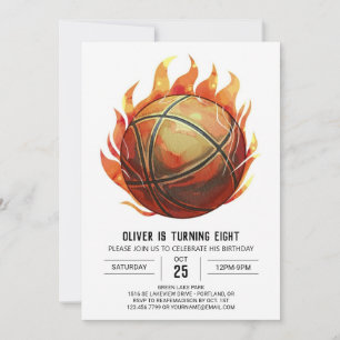 Fun Custom Boy Basketball Birthday Invitation