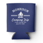 Fun Custom Camping Trip Campfire Blue