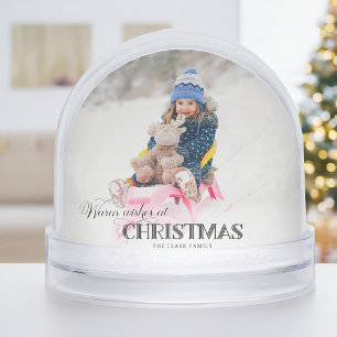 Fun Custom Christmas Typography Photo Snow Globe