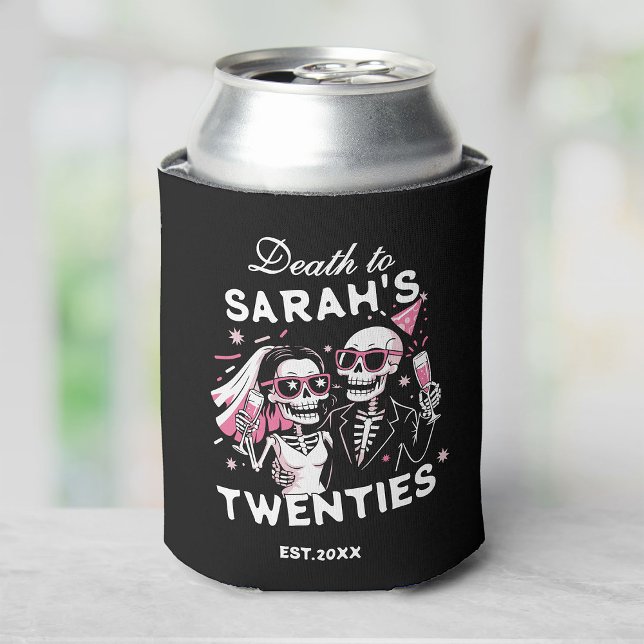 Fun Custom Death to your Twenties Birthday Party Can Cooler (Creator Uploaded)