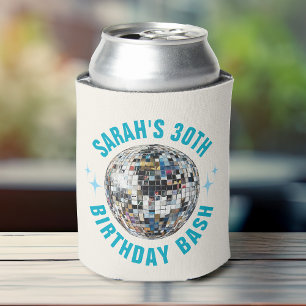 Fun Custom Disco Ball 30th Birthday Favour Can Cooler