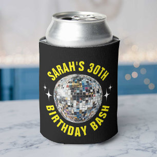 Fun Custom Disco Ball 30th Birthday Favour Can Cooler