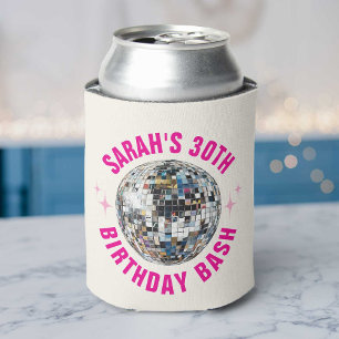Fun Custom Disco Ball 30th Birthday Favour Can Cooler