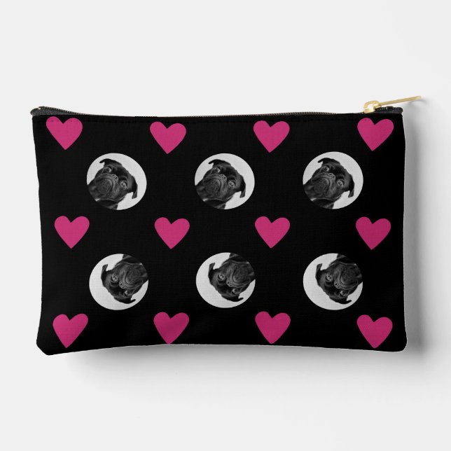 Fun Custom Dog Face Makeup Bag Cosmetic Pouch (Back)