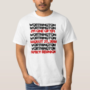 Fun Custom Family Reunion Black Red White B001 T-Shirt