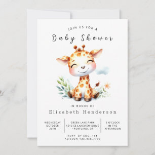 Fun Custom Giraffe Baby Shower Invitation