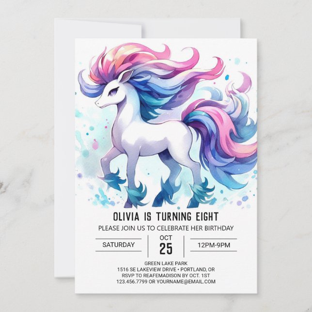 Fun Custom Horse Birthday Invitation (Front)