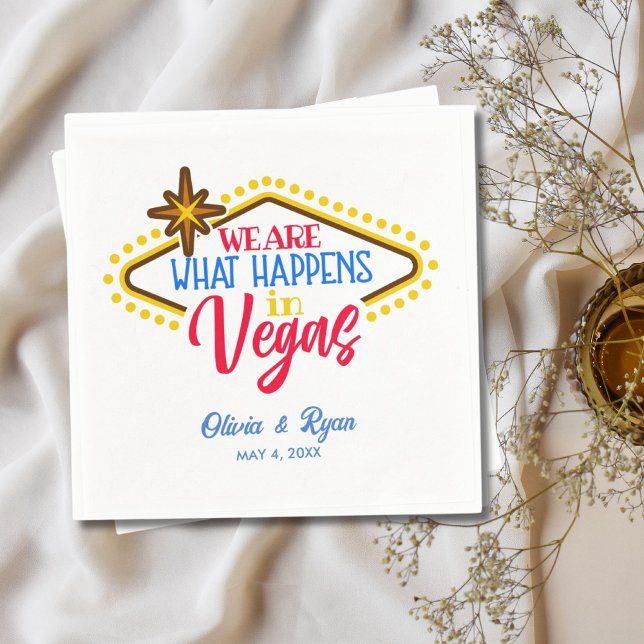 Fun Custom Las Vegas Sign Wedding Napkin (Fun Custom Las Vegas Sign Wedding Napkins)