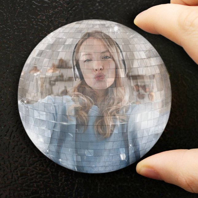 Fun Custom Personalised Selfie Disco Ball  Magnet (Creator Uploaded)