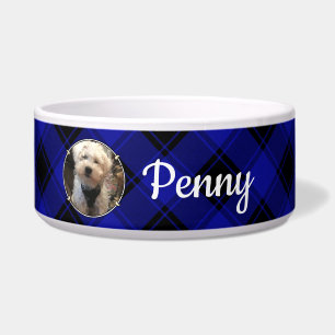 Fun Custom Pet Photo Frame Blue and Black Plaid
