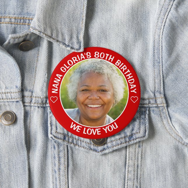 Fun Custom Photo Birthday Party Favour 10 Cm Round Badge (In Situ)