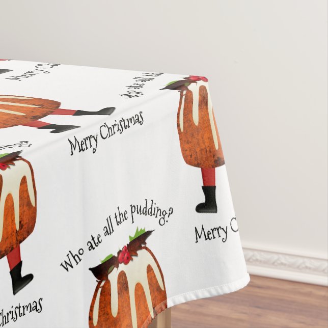 Fun Custom Pudding Merry Christmas  Tablecloth (In Situ)