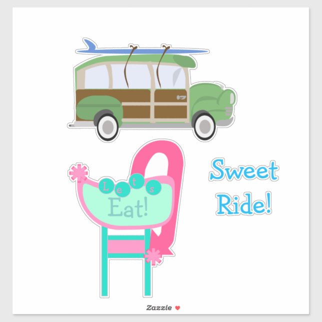 Fun Custom Retro Fifties Neon Sign and Car Set (Sheet)
