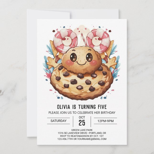 Fun Custom Sweets Cookies Birthday Invitation (Front)