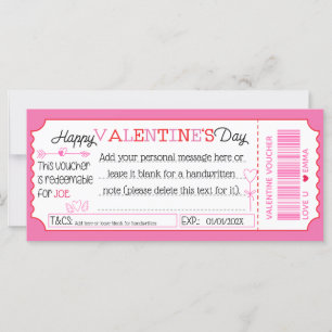 Fun Custom Valentine's Day Card as Gift Voucher