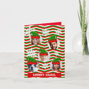 Fun custom Xmas hats photo in hole  Invitation