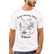 Fun Customisable Anniversary Camping Trip T-Shirt