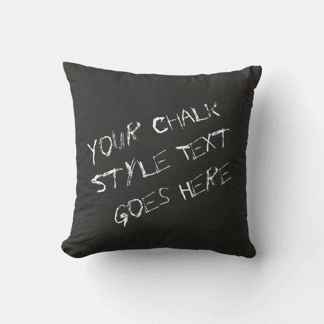 Fun Customisable Chalk Font And Blackboard Style Cushion (Front)