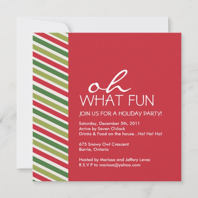 Fun Customisable Christmas Party Invitation (Front)