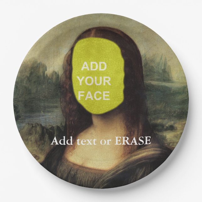 Fun customisable Leonardo Da Vinci "Mona Lisa"… Paper Plate (Front)