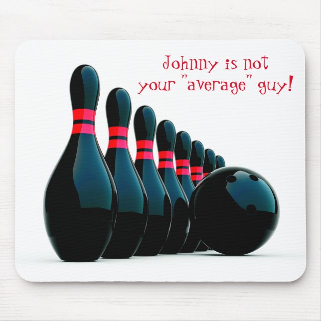Fun Customisable Name Bowler Bowling Mouse Pad (Front)