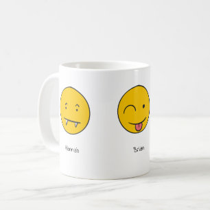 Fun Customisable Name Smiley Face Design Coffee Mug