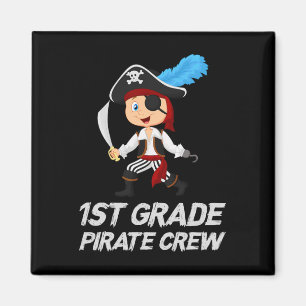 Fun Cute 1st Grade Pirate Halloween Magnet