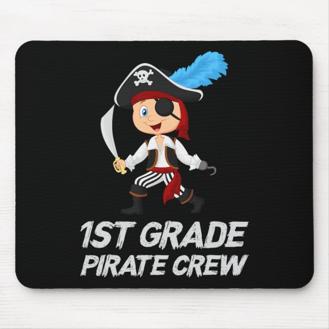 Fun Cute 1st Grade Pirate Halloween  Mouse Pad (Front)